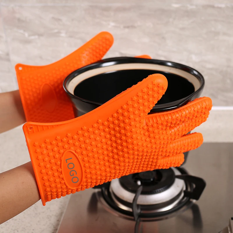 100 FDA Silicone Heat Resistance Gloves Stars Microwave Oven Gloves