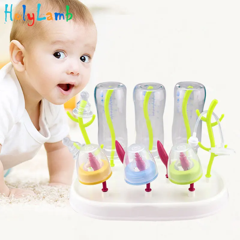 

Tree Shape Baby Bottle Drying Rack Infant Feeding Bottle Cleaning Drainer Storage Nipple Shelf Newborn Pacifier Cup Holder Dryer
