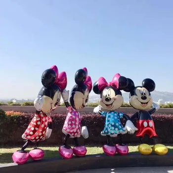 

175cm Great 96inch 3D Jungle Mickey Minnie Birthday Balloon Boy Girls Baby Shower Kids Animals Air Globos Party Decorations Toys