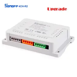 Оригинальный Sonoff 4ch R2 Smart коммутатор 4 Каналы 433 МГц 2,4G Wi-Fi пульт дистанционного Управление умная Автоматизация модули 10A дома Приспособления
