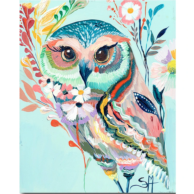 Алмазная живопись 5D Сова картина с полными квадратными/круглыми стразами 3D