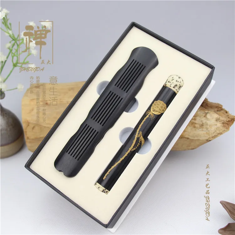 

Zhengda high-end ebony Gift Set Wooden trumpet Guqin carry incense sandalwood box to send mail package