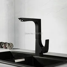 New Arrival Modern One Hole 360 Dergee Swivel Gooseneck Mixer Tap Spout Single Handle Square High Profile Bar Kitchen Faucet