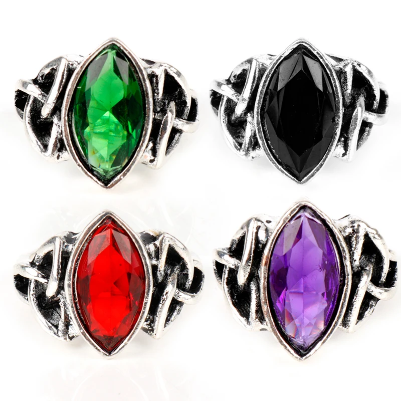 

MQCHUN Hot Movie Thor Irish Knot Rings With Blue Stone Marvel Comics Super Heros Crystal Jewelry Punk Style For Men Women Gifts