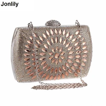 

Ladies Evening Bag Diamond Luxury Clutch Crystal Party Handbag Women Wedding Bridal Clutch Bag Banquet Shoulder Bag LI-1845