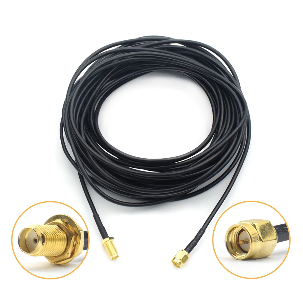 

1/2/4 Pieces 10m Extension Cable SMA Male To SMA Female RF Connector Adapter Black RG174 Wi-Fi Router Antenna Coaxial Cable Cord