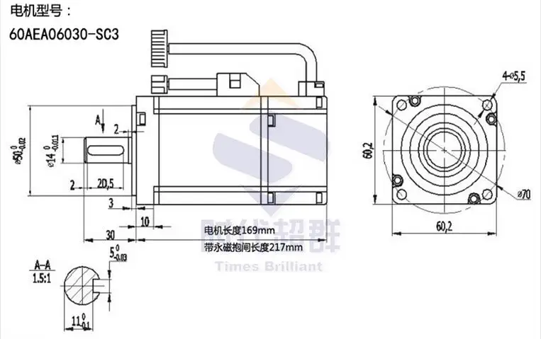 SD-60AEA02030 200 Вт AC Серводвигатель+ драйвер 220 В высокоскоростной мотор Набор, крутящий момент 0.637N.M, скорость 3000 об/мин