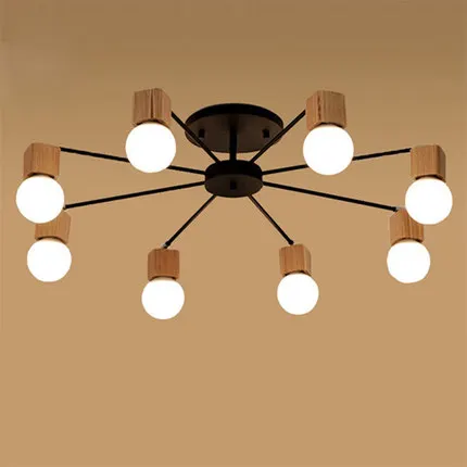 

AC100V~220V E27 Wood LED Ceiling Lights Living Room Bedroom Modern Ceiling Lamp Modern Lustres De Sala Plafon WCL020