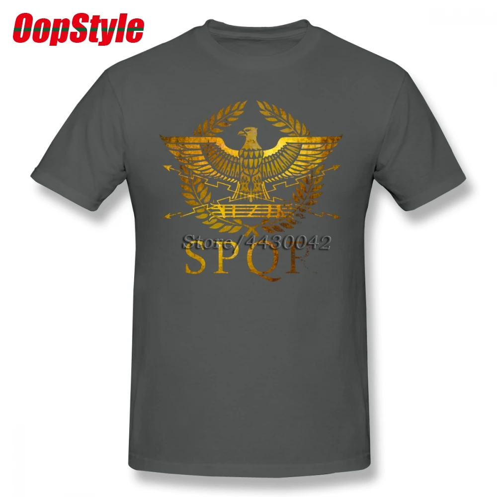 SPQR римская футболка для мужчин плюс размер хлопковая Футболка команды 4XL 5XL 6XL Camiseta - Цвет: Deep Heather