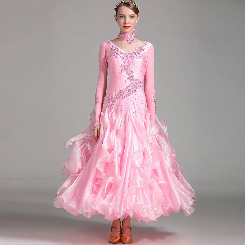 Woman Ballroom Dancing Dress Modern Waltz Tango Dance Dress Standard Ballroom Competition Costume