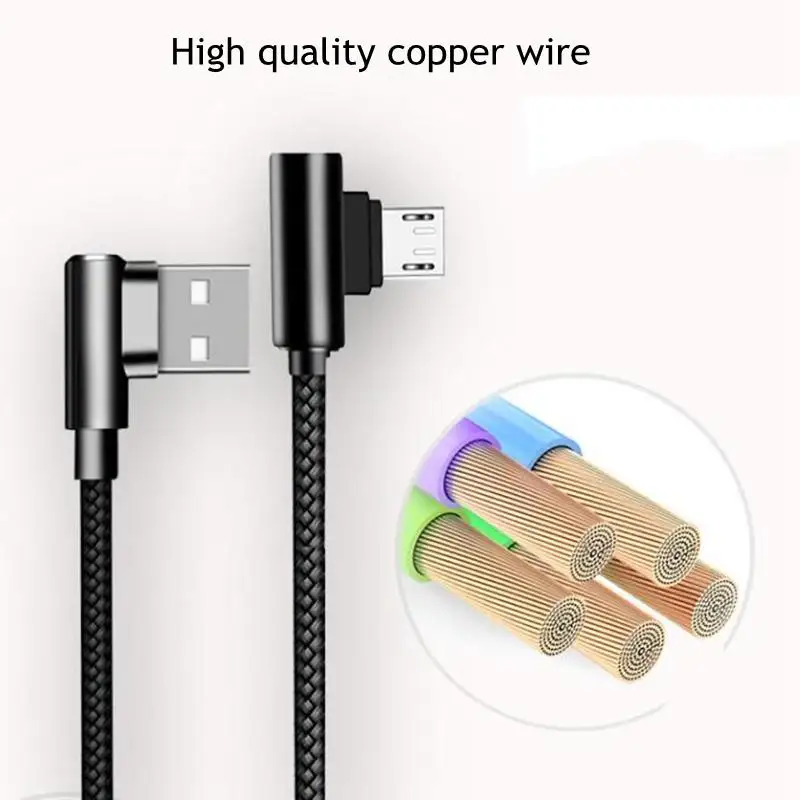 Micro USB Type C Charger Connector For iphone 7 8 X XR XSMAX 90 Degree Charging Data Cord For Huawei P10 P9 P20 Mate10 Cables