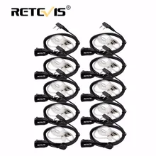10pcs PTT MIC In-ear Earpiece Walkie Talkies Headset For Kenwood For Baofeng UV5R UV82 888S Retevis H777 RT22 For TYT For Puxing