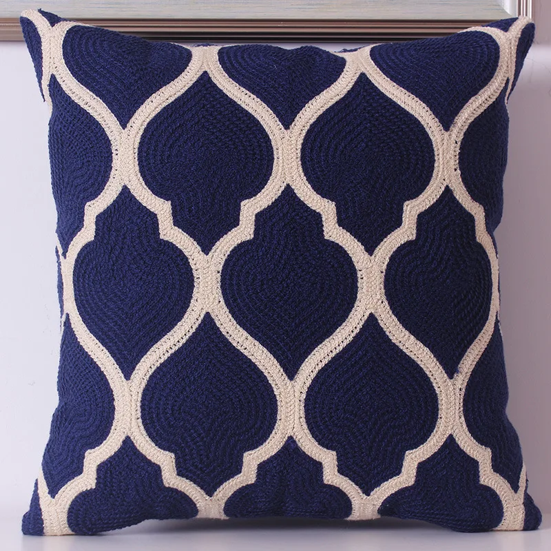 Наволочка для подушки с вышивкой 45x45 см|cushion cover|cushion cover navycanvas pillow case |