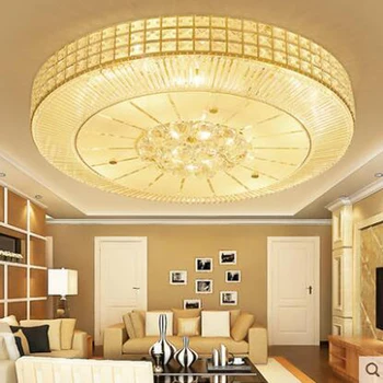 

golden cornucopia round crystal lamp modern led living room lamp simple bedroom dining room study ceiling lighting fixture led