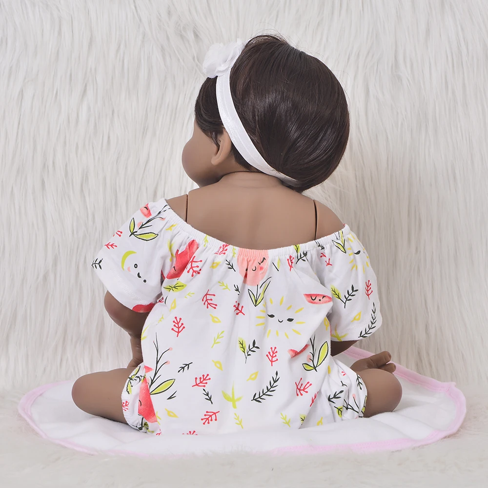 Коллекционная кукла 23 &quotReborn Baby doll полное тело силикон 57 см Реалистичный Черный