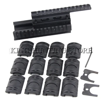 

Durable Tactical AK 74U Airsoft Quad Ris Rail Scope Mount Handguard Rail 12pcs Picatinny Covers Airsoft Hunting Accessories