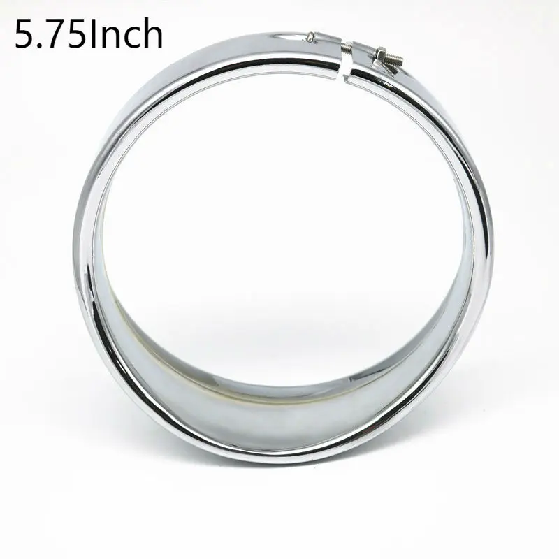 1PC 5.75Inch Black/Chrome LED Headlight Trim Ring Bezel Cover for-later FXSE and 1994-1999 FXSTC Models