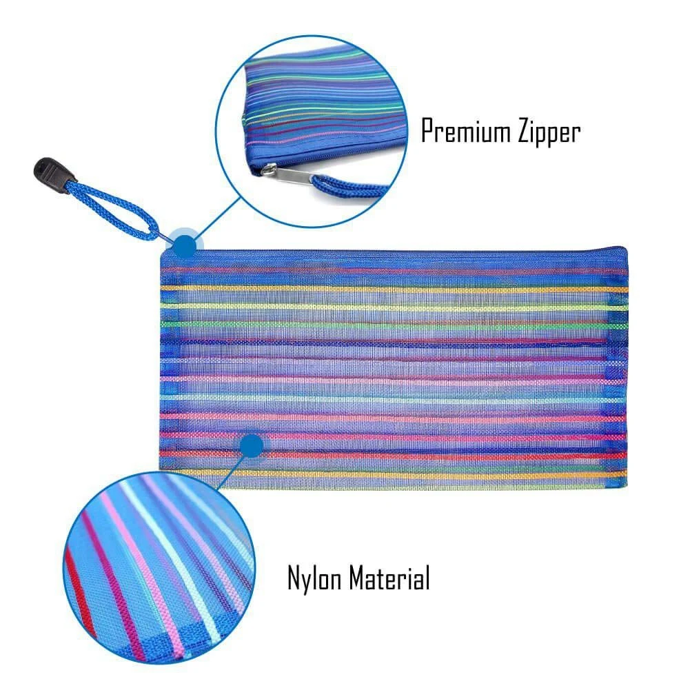 18 шт. сетчатый мешочек на молнии для косметических средств, офисных принадлежностей и аксессуаров для путешествий