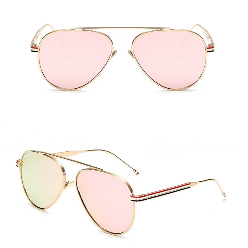 Овальные зеркальные очки фирменные дизайнерские линзы Toad Oculos de sol женские очки для вождения мужские солнцезащитные очки с металлической оправой - Цвет линз: C8 gold pink