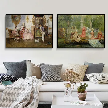 

classical court figures noble character scenery canvas printings oil painting printed on cotton home wall art decoration picture