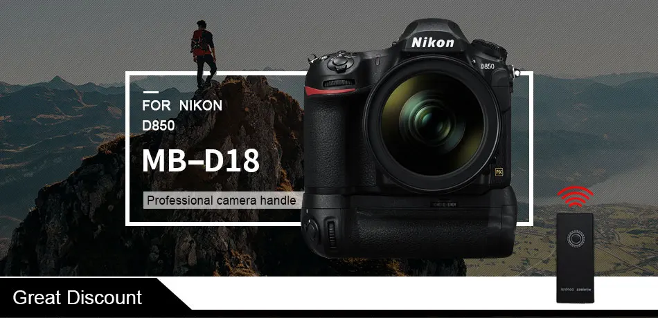 DSTE пульт дистанционного управления Вертикальная Батарейная ручка MB-D18 для Nikon D850 DSLR камеры