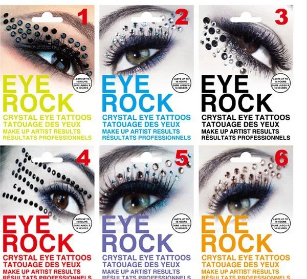 new colors 6 styles you can choose Eye Tatoo Sticker Rock Luxury Crystal Eyeshadow Stickers free shipping 10pair/package | Красота и