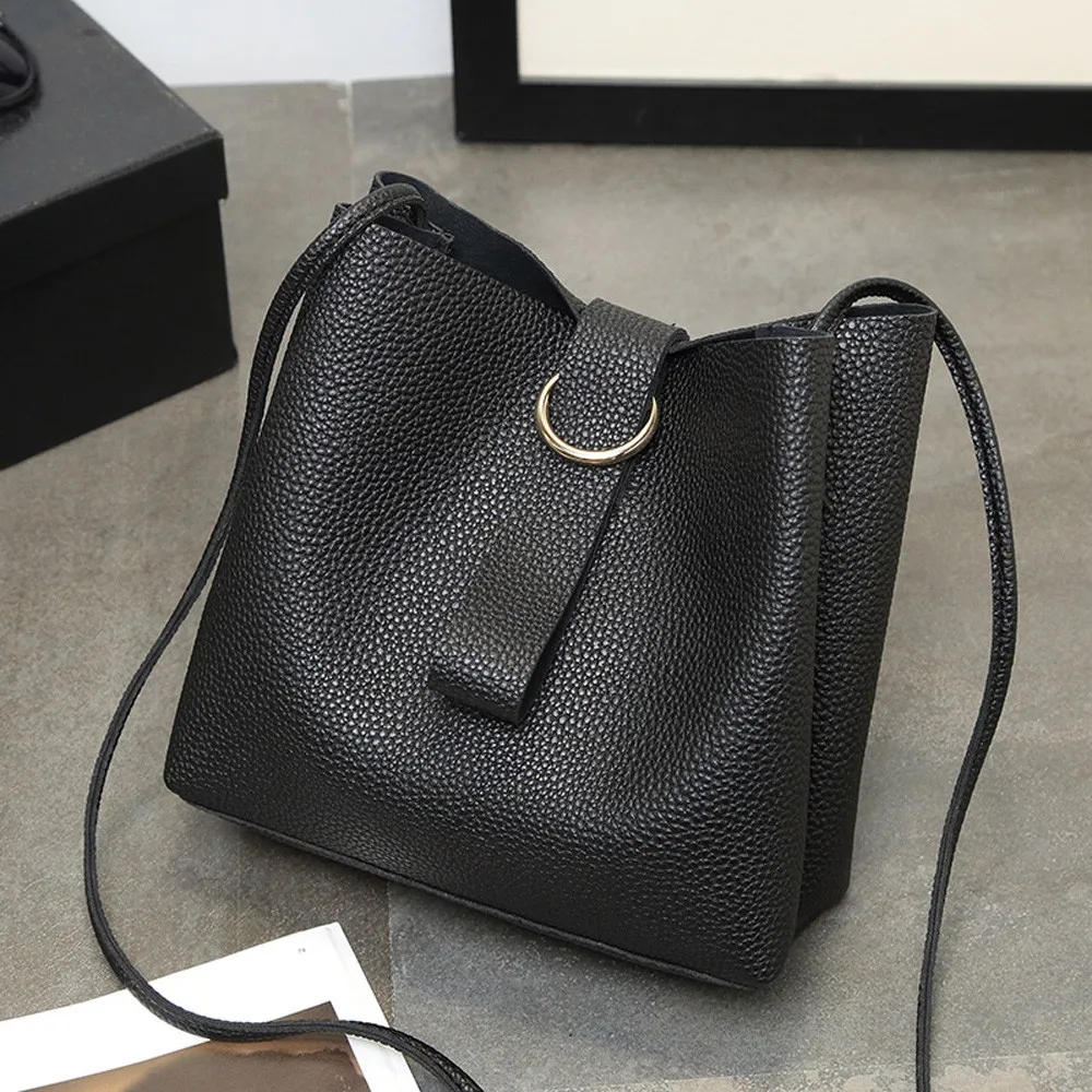 

Aelicy High Quality Women Lichee Pattern Crossbody Bag PU Leather Female Famous Brand Bucket Shoulder Messenger Bag Women Small