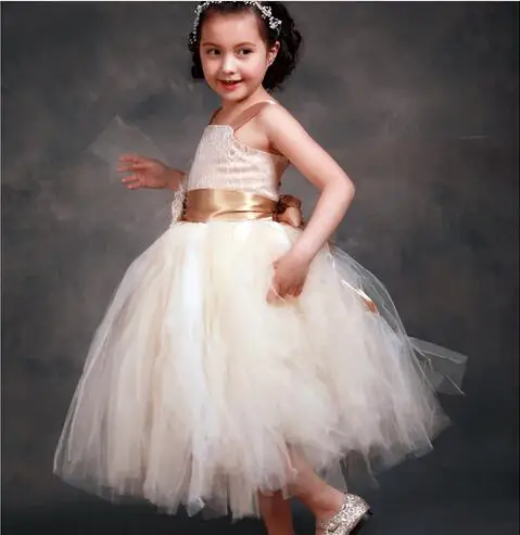 dresses gown european dance ball flower children dress cute