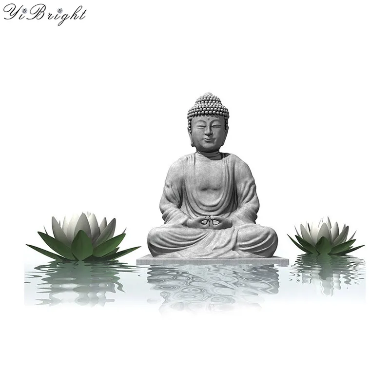 

New 3D Diy Diamond Painting Buddha&Orchid Home decor Mosaic Embroidery Cross Stitch resin craft Scroll Painting