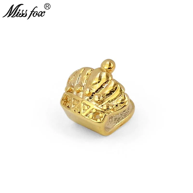Missfox Grillz хип-хоп оригинальная Корона раппера 24 к золотая панк одинарная