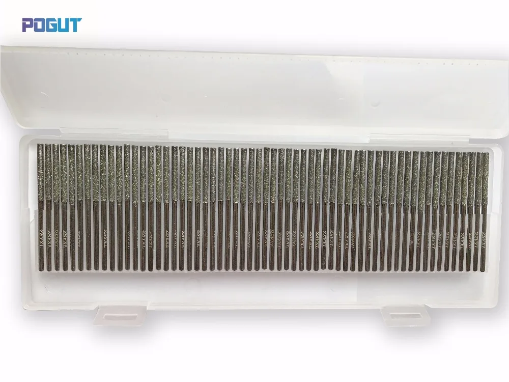 Length 70mm 3mm Diamond Cylindrical Burs Set DREMEL 3mm Shank Rotary Tool Drill Bit for grinding jade, stone, marble, glass