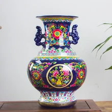 Цзиндэчжэнь Античная эмалированная китайская керамическая ваза для дома или офиса, декоративные фарфоровые вазы