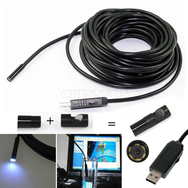 tag Overdreven Forbrydelse 50pcs/lot 5m 7mm Lens Usb Endoscope Waterproof 6 Led Borescope Tube  Inspection Video Photo Capture Mini Camera With Driver Cd - Audio & Video  Cables - AliExpress