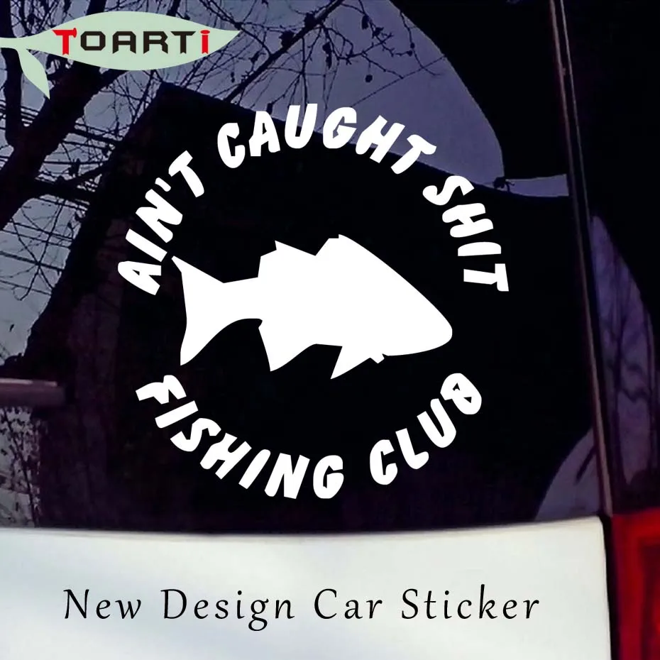 12*12CM Fishing Club Logo Funny Bumper Car Stickers Waterproof Vinyl