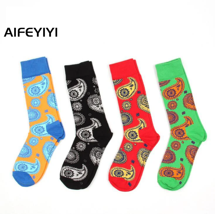 

New Korean Tide Brand Cotton Socks Jacquard Totem Ethnic Style Stockings