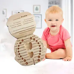 Детские Органайзер зубные емкость для хранения вставной челюсти молочный зуб деревянный контейнер сохранить Альбомы для монет