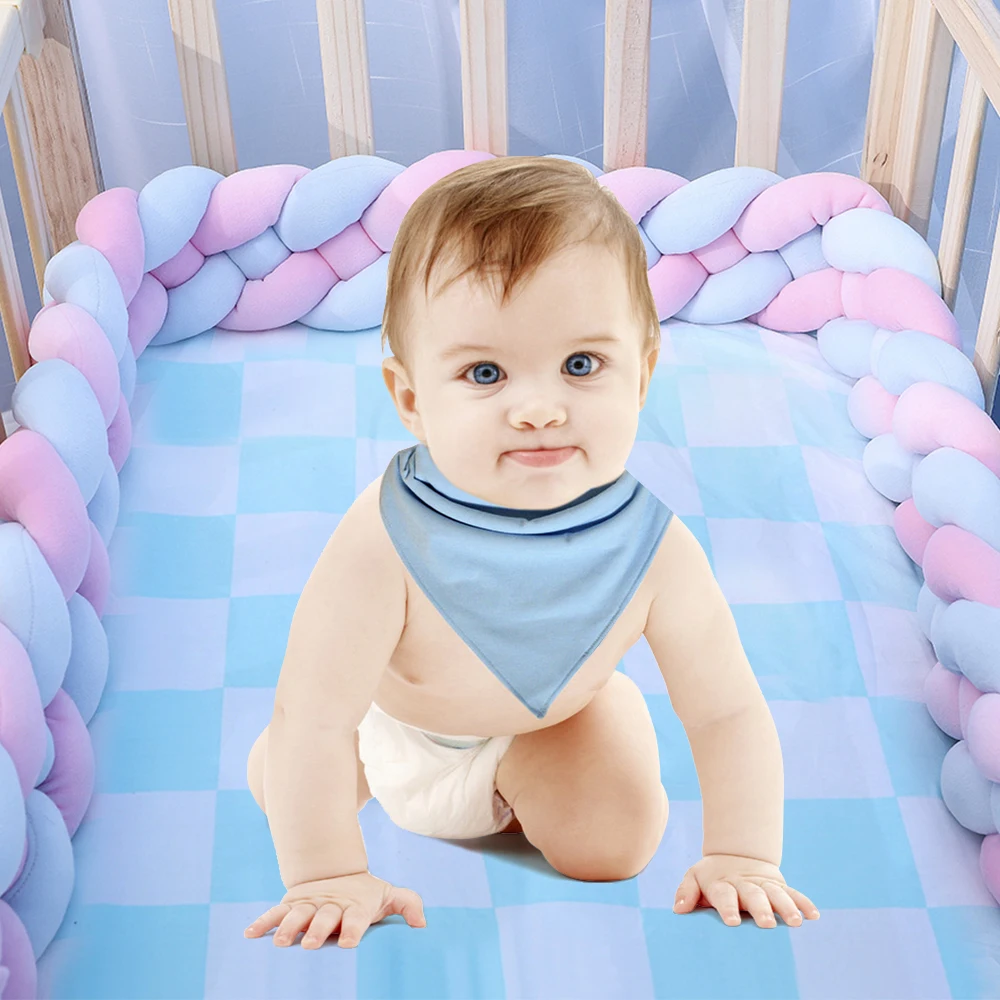 

1Pcs 2M Baby Handmade Nodic Knot Newborn Bed Bumper Long Knotted Braid Pillow Baby Bed Bumper Knot Crib Infant Room Decor