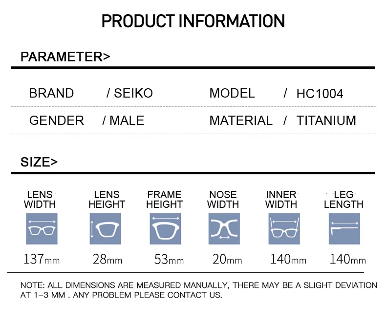 SEIKO Мужская титановая стеклянная оправа без оправы, мужские очки по рецепту, мужские полуоправы, маленькие оптические стекла es HC1004