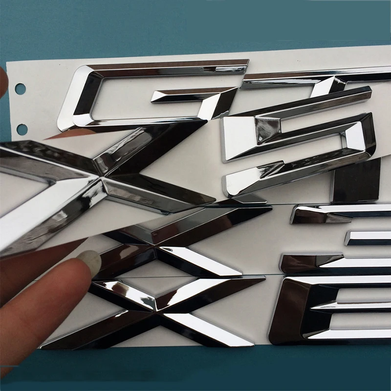 Глянцевые Серебряные оригинальный шрифт GT X1 X3 X5 X6 одежда с буквами и цифрами