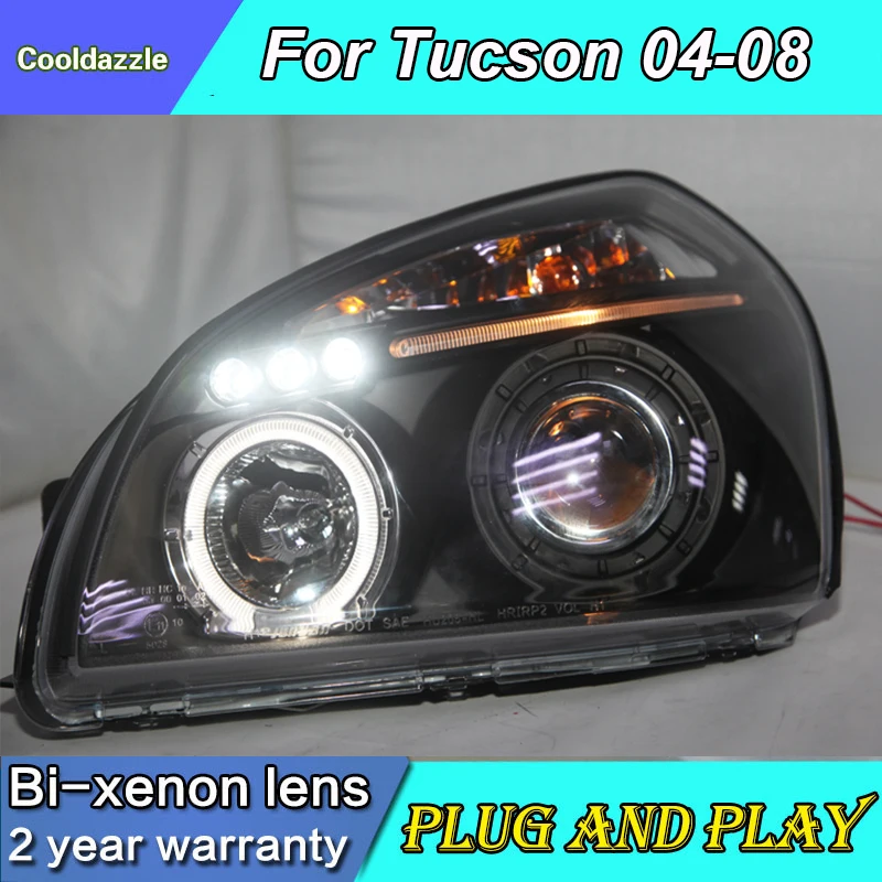 2004 2005 2006 2007 2008 год для Hyundai Tucson светодиодный ные фары головного света с дневными