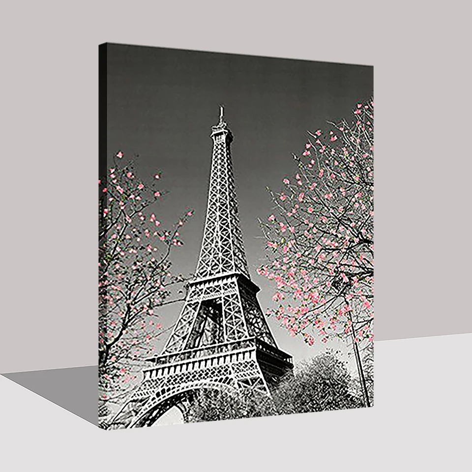 Парижская башня DIY картина маслом по номерам Рисование раскраска абстрактные пейзажи картины на холсте для гостиной стены Искусство домашний декор