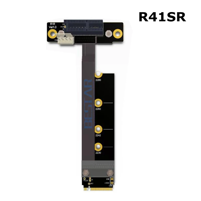 8G/bps M.2 NGFF NVMe ключ M 2230 2242 2280 для PCIe x1 Riser Card PCI E Gen3.0 1x плоский кабель удлинитель 1060ti
