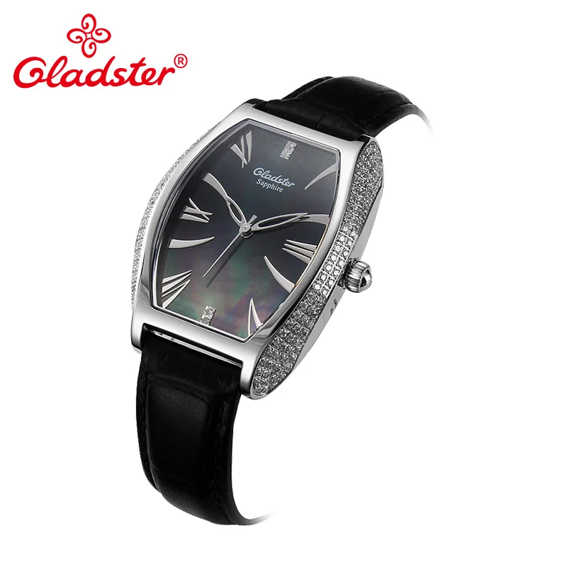 Gladster очаровательные брендовые японские MIYOTA GL30 Tonneau женские часы из натуральной кожи женские часы с сапфировым кристаллом женские наручные часы
