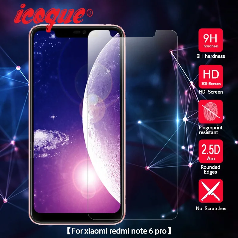 Закаленное стекло для Xiaomi Redmi Note 6 Pro Защитная пленка экрана 2.5D Защитное Xiomi