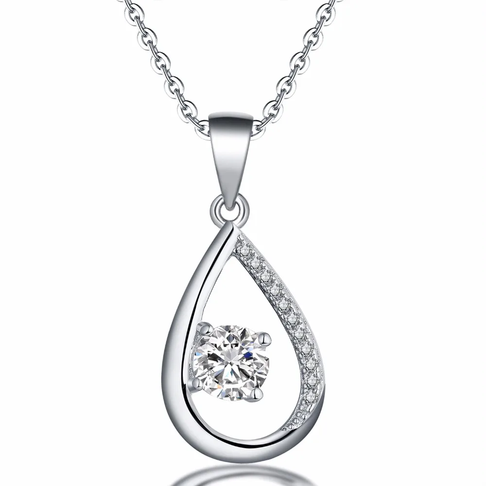 YL Water Drop 925 Sterling Silver Necklaces Women Fine Jewelry