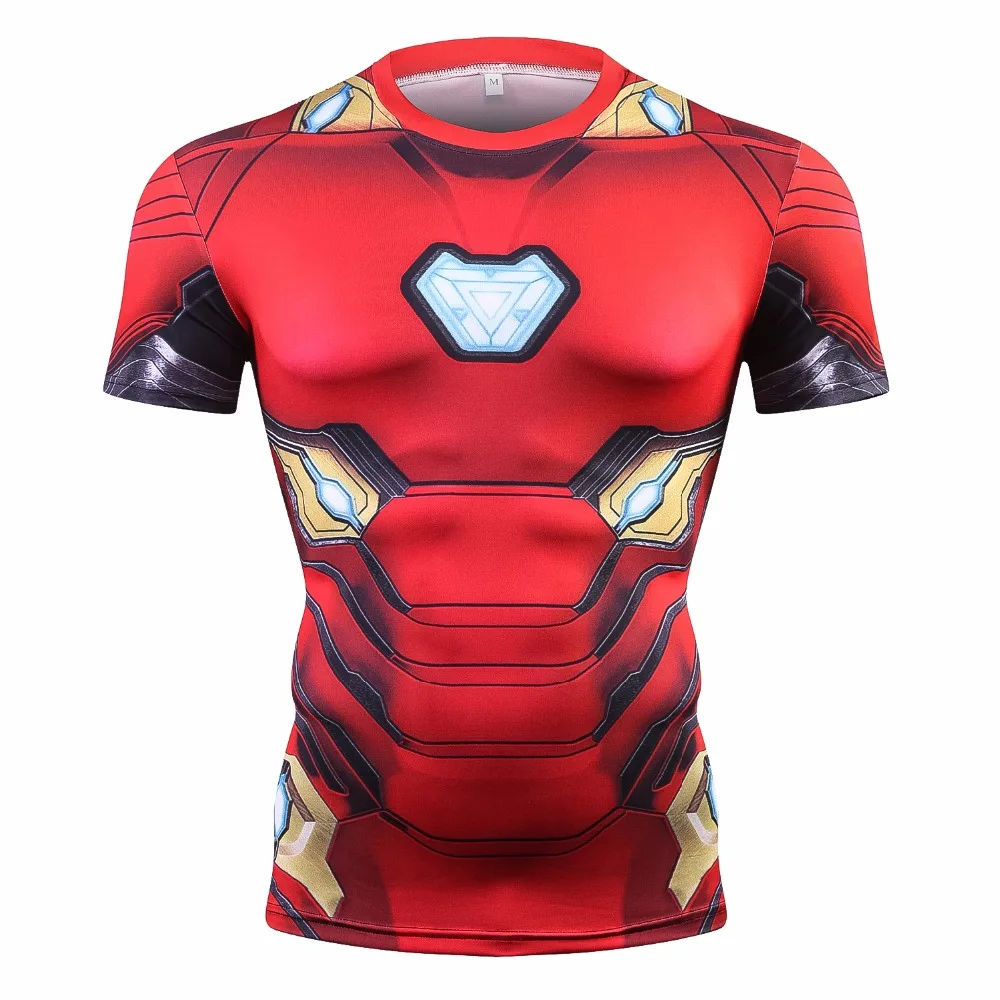

Avengers 3 Short Sleeve Compression Shirts Iron Man 3D Printed T shirts Men 2018 Summer NEW Tees Top For Male Fitness Cloth