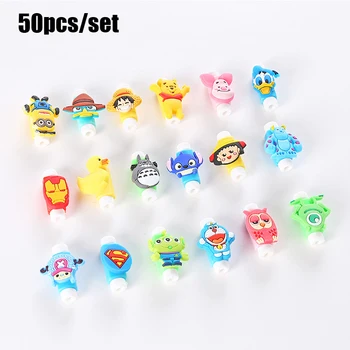 

50pcs Cartoon Cable Protector Animal Cable Bite Protection Toy I phone Accessory Data line Winder Protect data lines Protects