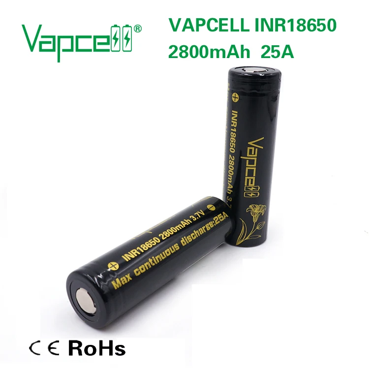 4 шт. VAPCELL INR 18650 Батарея 2800 мАч 25A переупакованная VTC5D аккумуляторная батарея равна