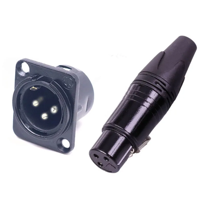 5 компл./Лот 3 контактный разъем XLR шт. штекер + гнездо полюсный переходник для