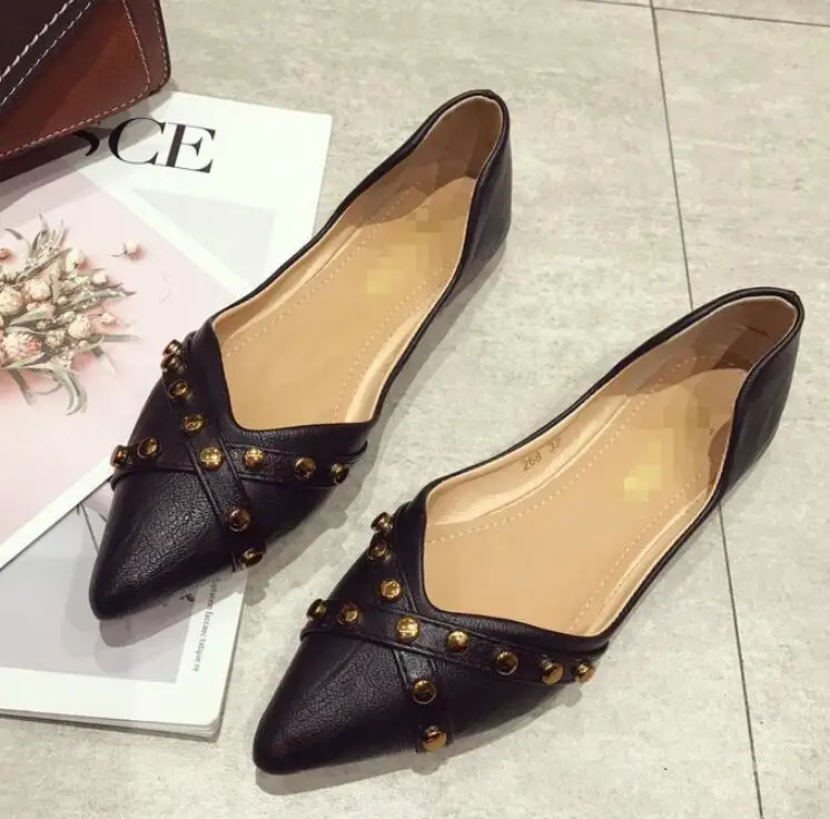 

SunNY Everest Women's shoes flats spring 2019 new Korean pointed flat shoes shallow mouth scoop shoes soft bottom 35-39